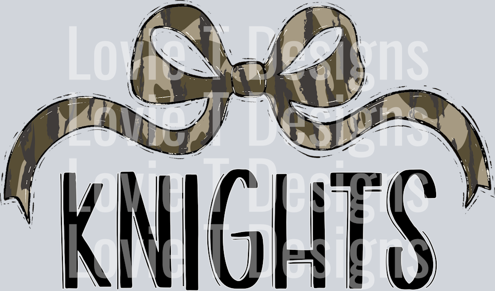 BOTTOMLAND KNIGHTS WIDE BOW BLACK FONT