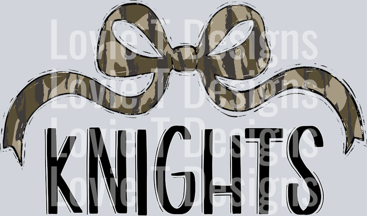BOTTOMLAND KNIGHTS WIDE BOW BLACK FONT