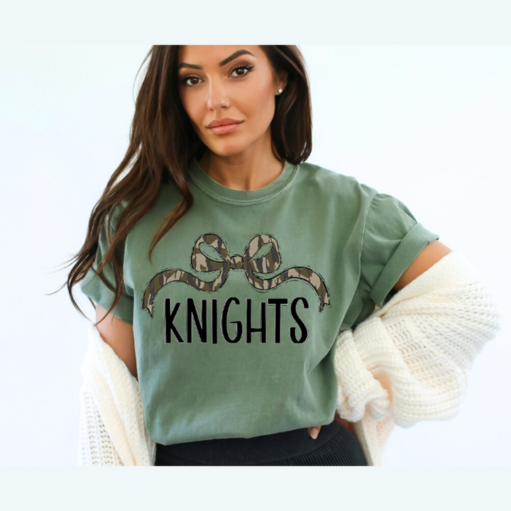 Bottomland Knights Wide Bow Black Font – DTF Transfer