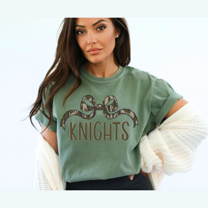 Bottomland Knights Wide Bow Green Font – DTF Transfer