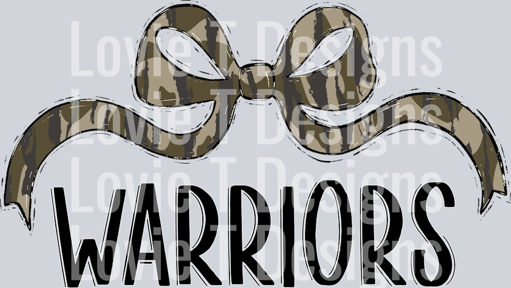 BOTTOMLAND WARRIORS WIDE BOW BLACK FONT