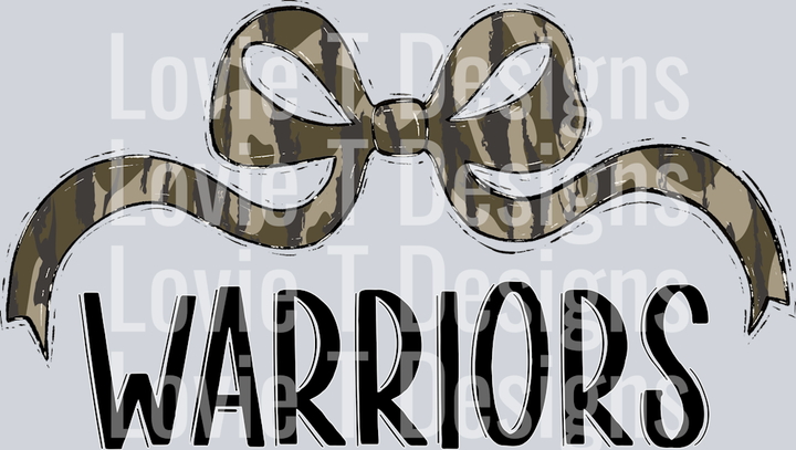 BOTTOMLAND WARRIORS WIDE BOW BLACK FONT