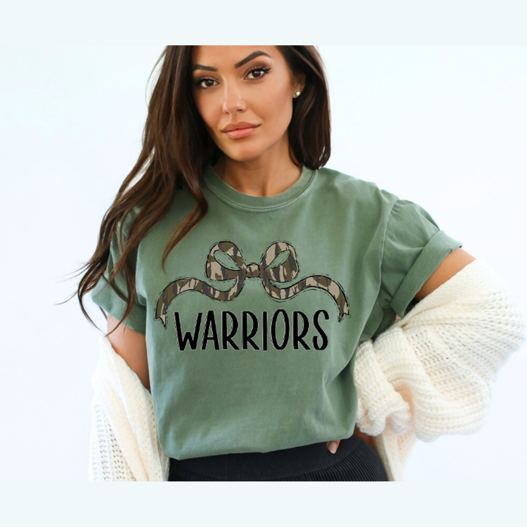 Bottomland Warriors Wide Bow Black Font – DTF Transfer