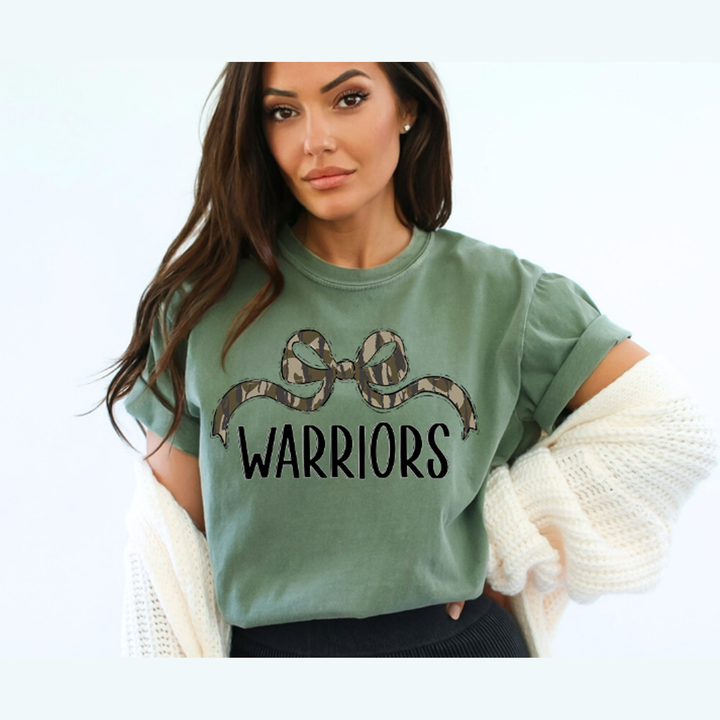 Bottomland Warriors Wide Bow Black Font – DTF Transfer