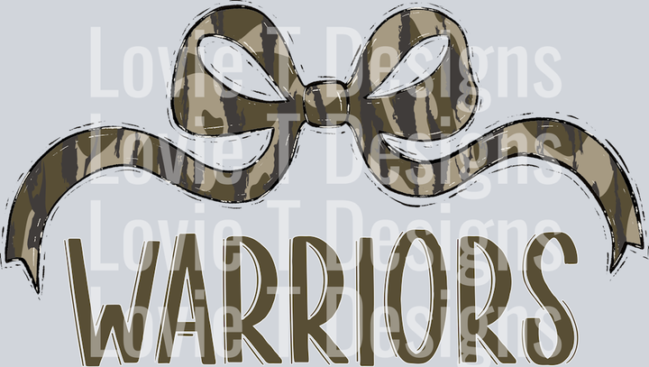 BOTTOMLAND WARRIORS WIDE BOW GREEN FONT