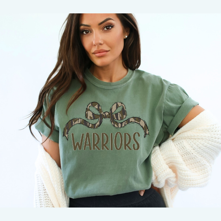 Bottomland Warriors Wide Bow Green Font – DTF Transfer