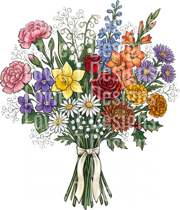 BOUQUET BIRTH MONTH FLOWERS