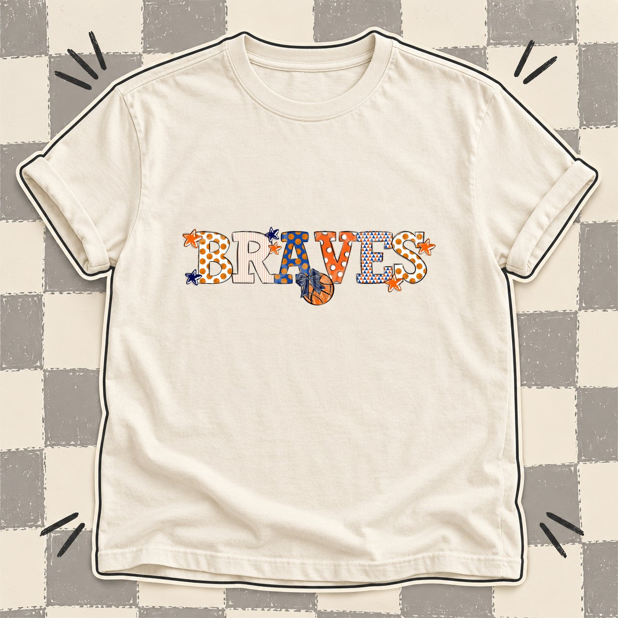 Mixed Doodle Basketball Mascots – Court Classic Braves design