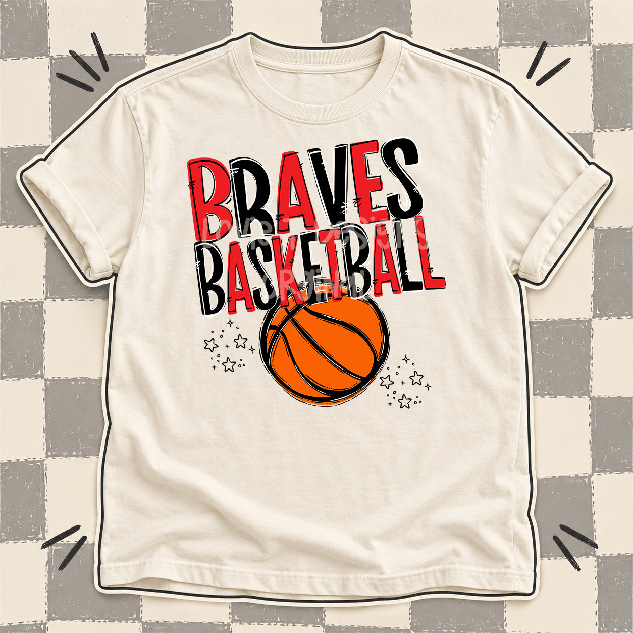 Team Go Basketball Mascots Braves Red Black design