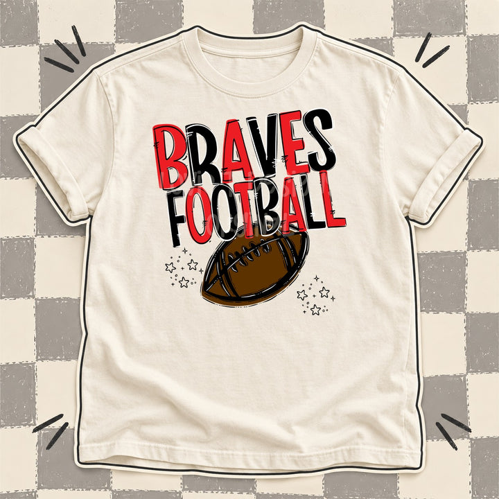 Braves Red Black Team Go Football Mascots DTF transfer mockup