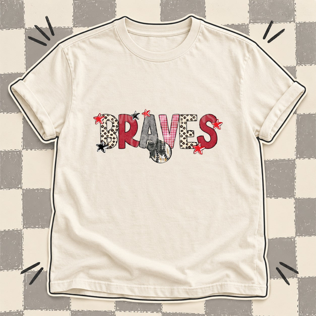 Mixed Doodle Baseball Mascots – Stitched Ballpark Braves design