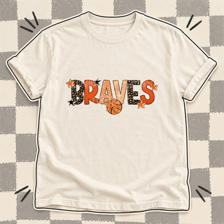 Braves Mixed Doodle Basketball Mascots – Leopard Court DTF transfer mockup
