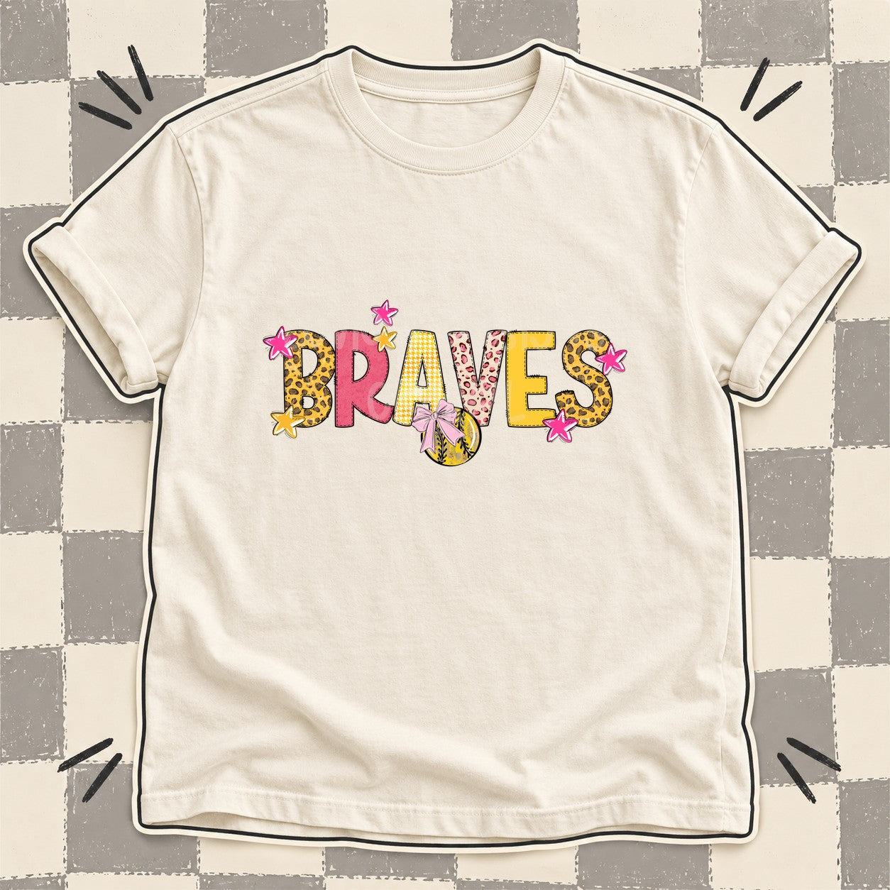 Mixed Doodle Softball Mascots – Sunshine Leopard Braves design