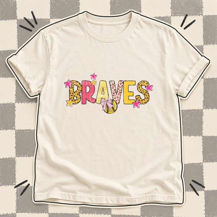 Braves Mixed Doodle Softball Mascots – Sunshine Leopard DTF transfer mockup
