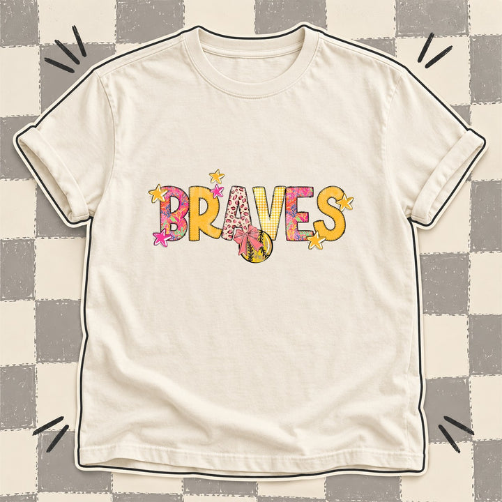 Braves Mixed Doodle Softball Mascots – Softball Brights DTF transfer mockup