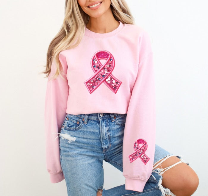 Breast Cancer Ribbon DTF transfer design – image 1