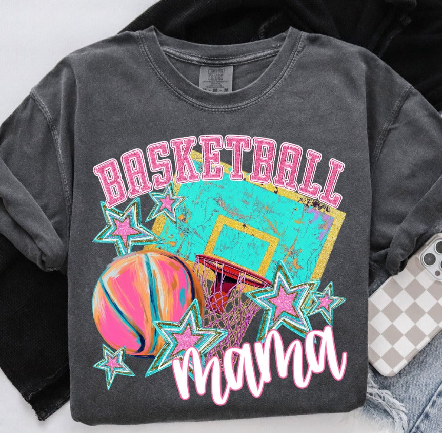 Bright Basketball Mama DTF transfer design – image 1