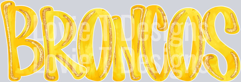 BRONCOS YELLOW GLITZZY