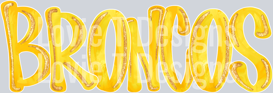 BRONCOS YELLOW GLITZZY