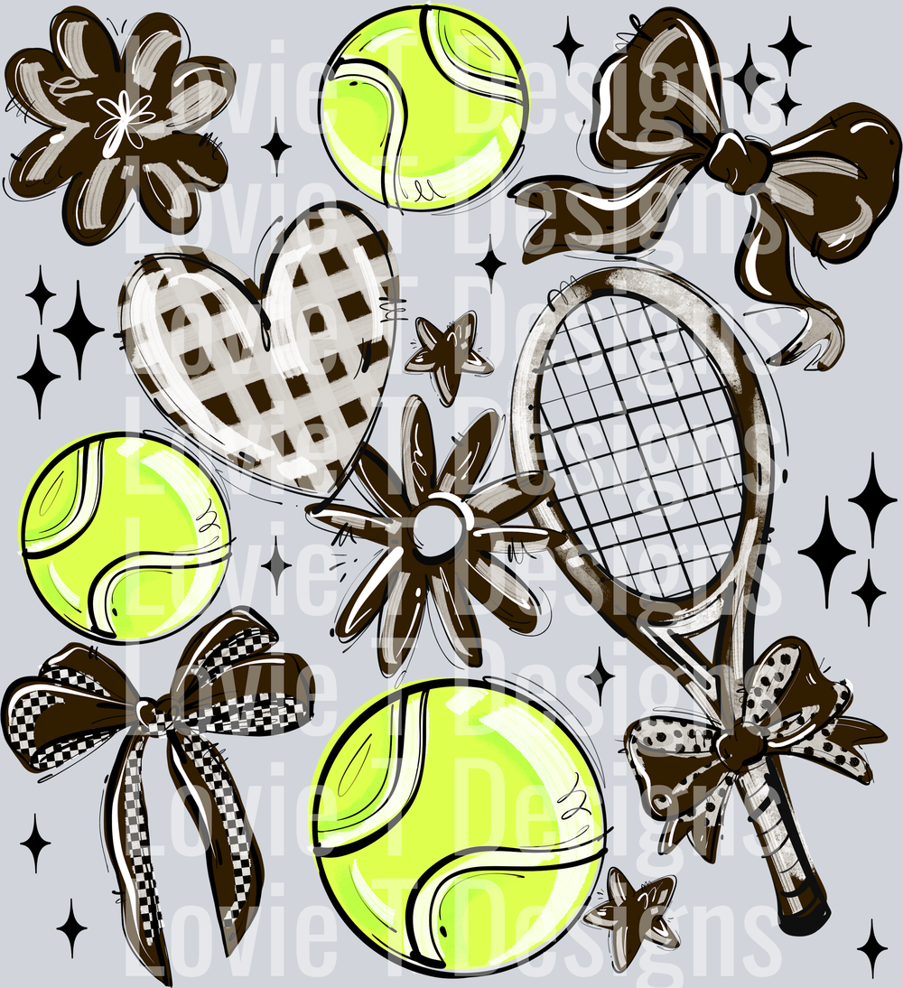 BROWN PLAY BALL TENNIS COLLAGE
