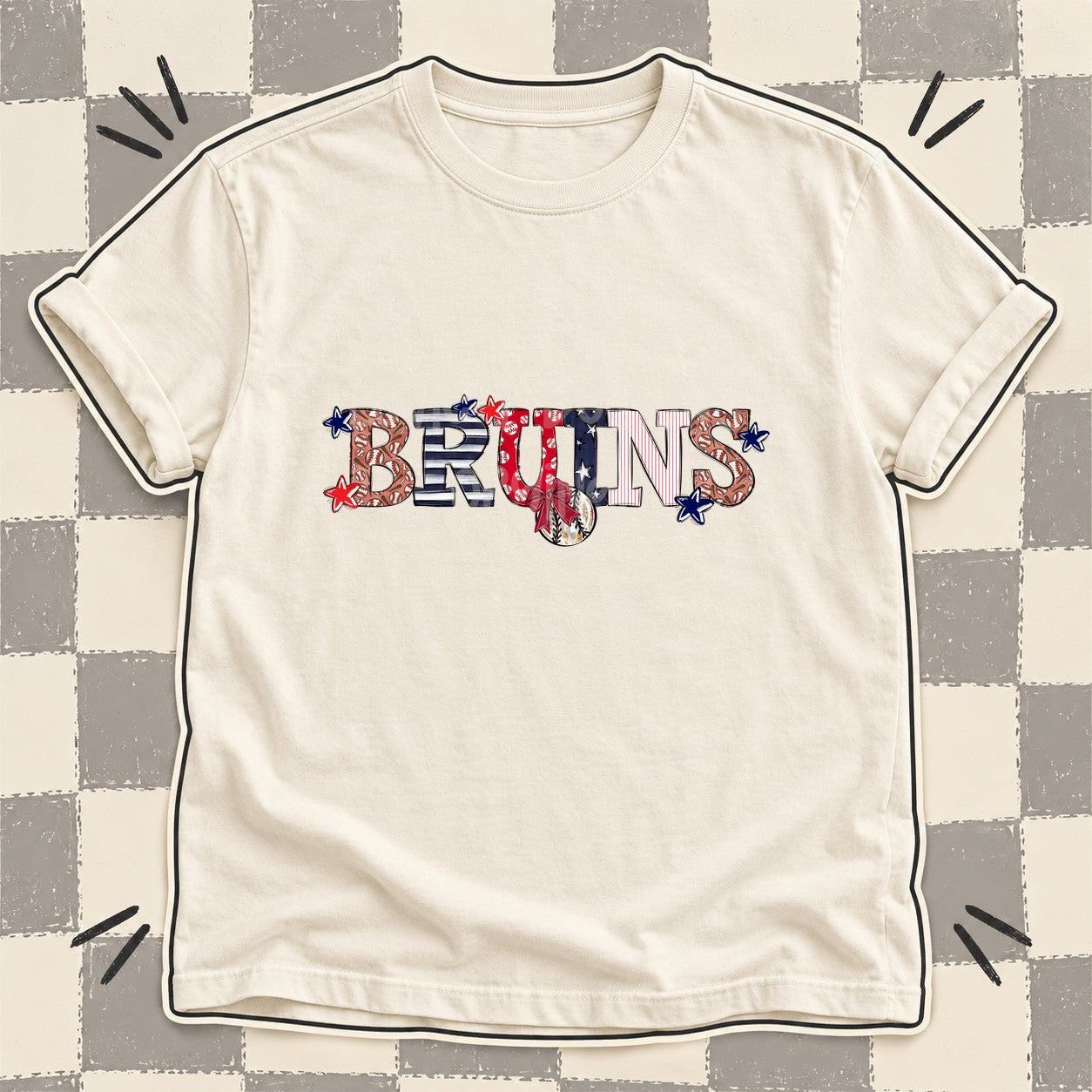 Mixed Doodle Baseball Mascots – Ballpark Classic Bruins design