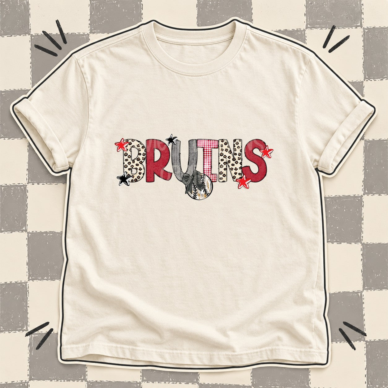 Mixed Doodle Baseball Mascots – Stitched Ballpark Bruins design