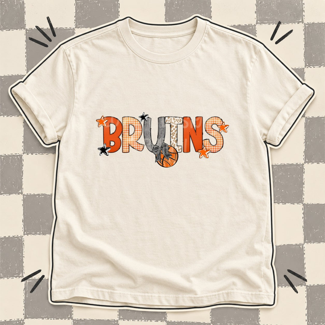 Bruins Mixed Doodle Basketball Mascots – Hoops Houndstooth DTF transfer mockup