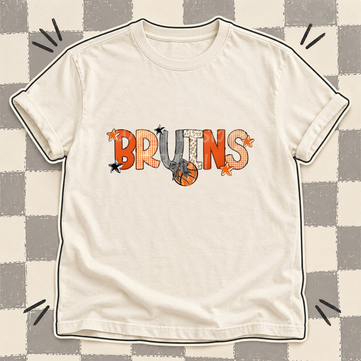 Bruins Mixed Doodle Basketball Mascots – Hoops Houndstooth DTF transfer mockup