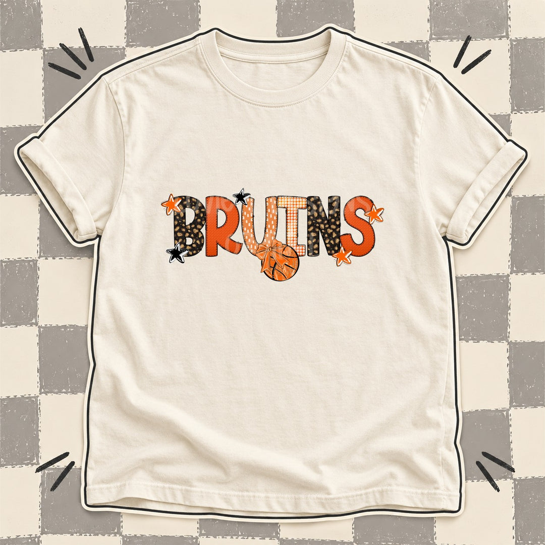 Bruins Mixed Doodle Basketball Mascots – Leopard Court DTF transfer mockup
