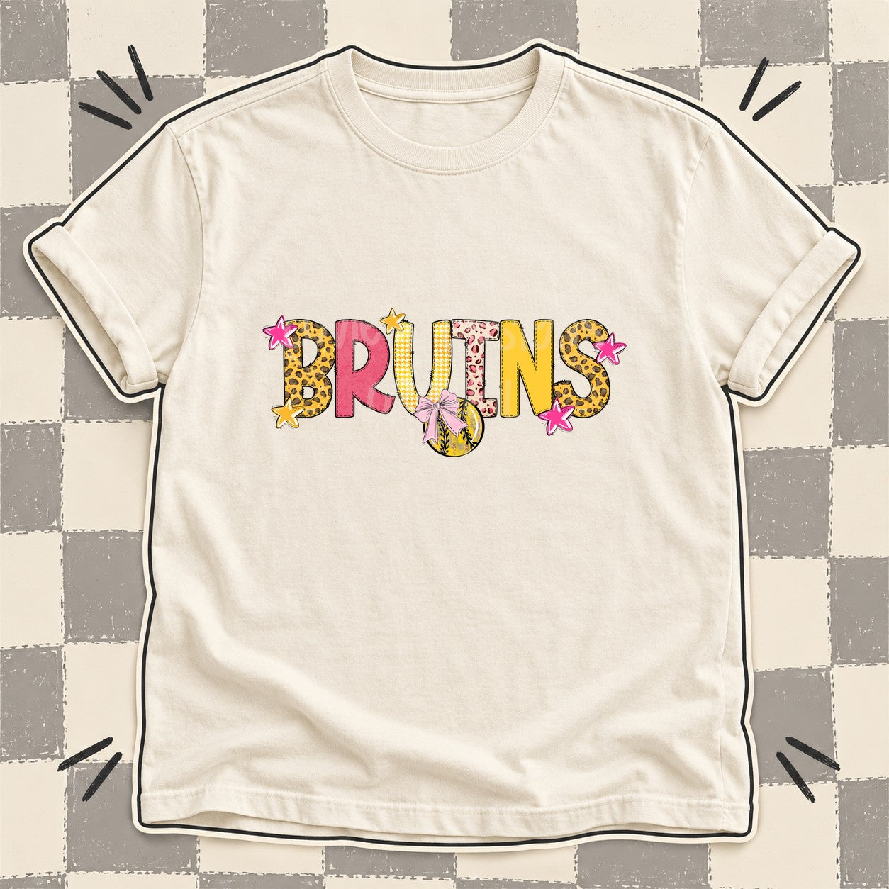 Mixed Doodle Softball Mascots – Sunshine Leopard Bruins design