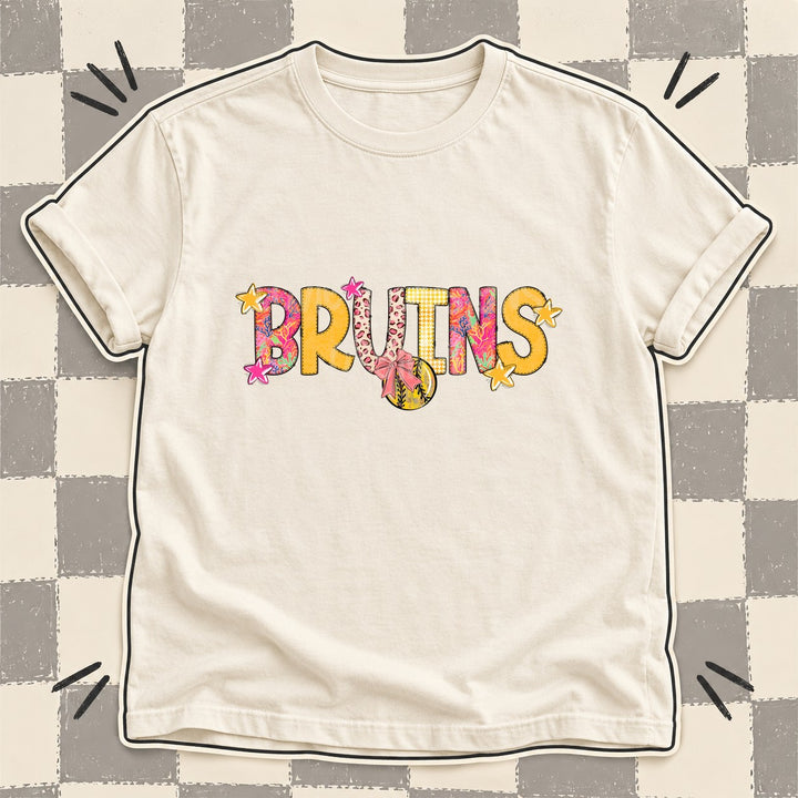 Bruins Mixed Doodle Softball Mascots – Softball Brights DTF transfer mockup