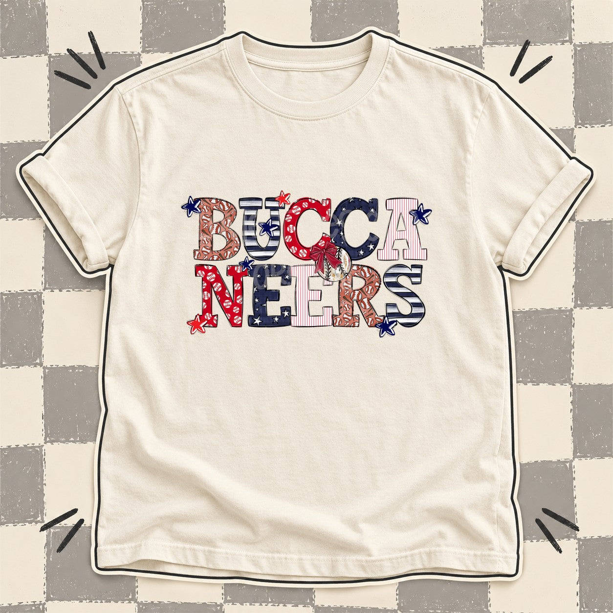 Mixed Doodle Baseball Mascots – Ballpark Classic Buccaneers design