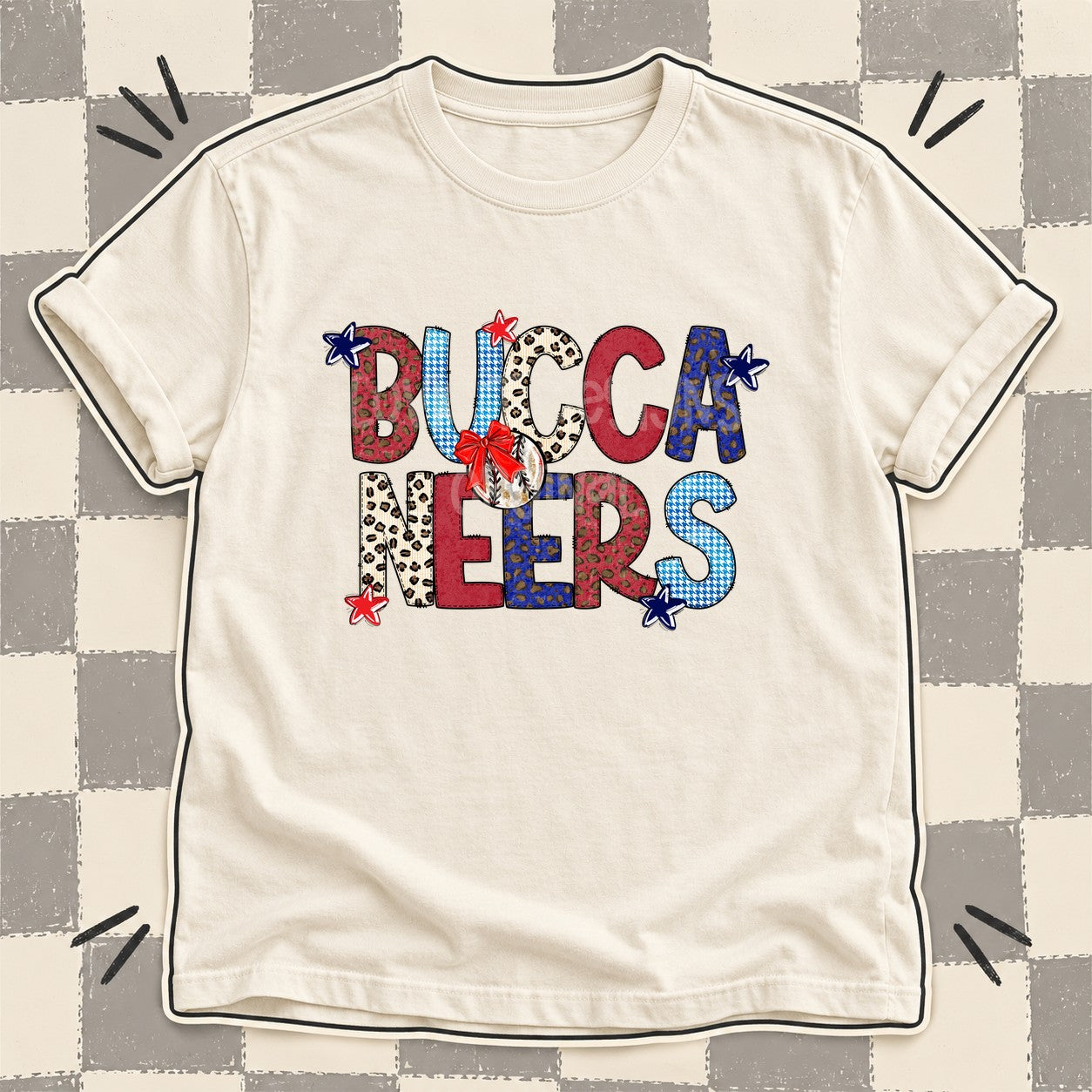 Mixed Doodle Baseball Mascots – Leopard Red Navy Buccaneers design