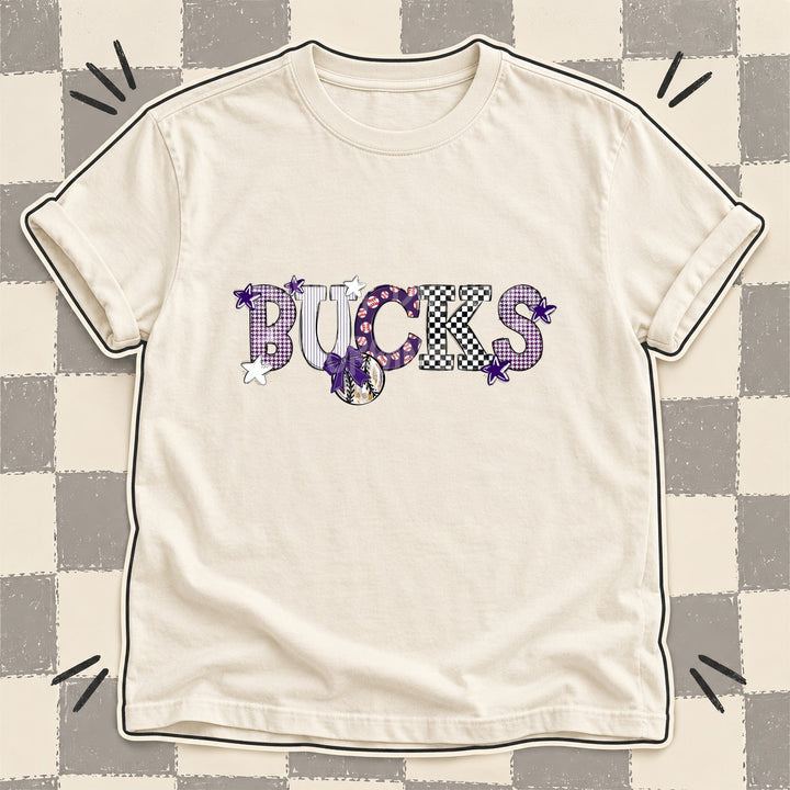 Bucks Purple White Mixed Doodle Baseball Mascots – Mascot Colors DTF transfer mockup