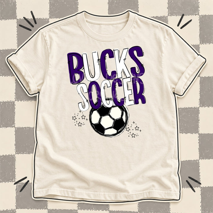 Bucks Purple White Team Go Soccer Mascots DTF transfer mockup