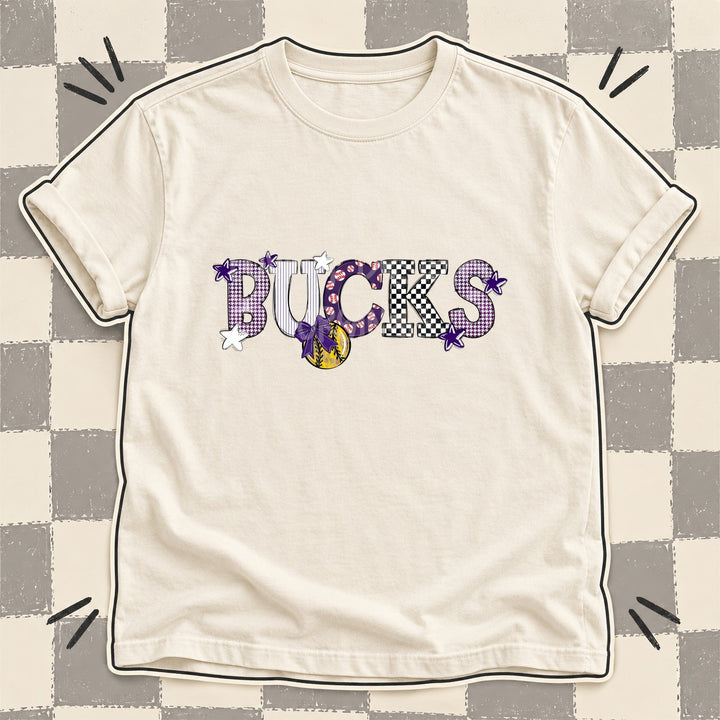 Bucks Purple White Mixed Doodle Softball Mascots – Mascot Colors DTF transfer mockup