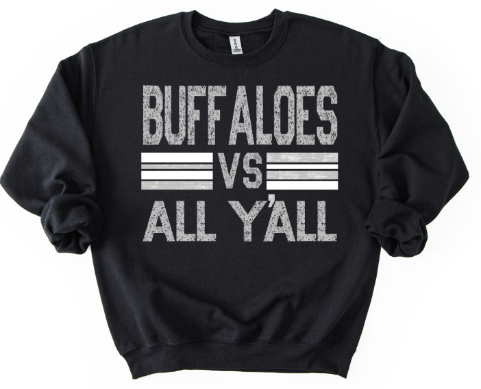 BUFFALOES ALL YALL SILVER AND WHITE