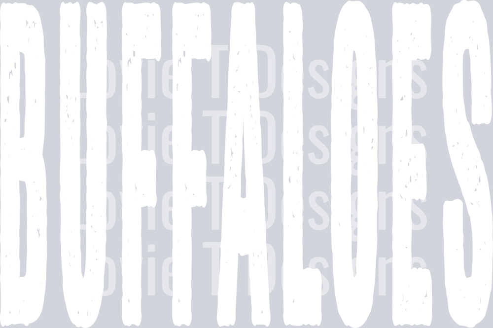 BUFFALOES  WHITE OVERIZED GRUNGE MASCOT