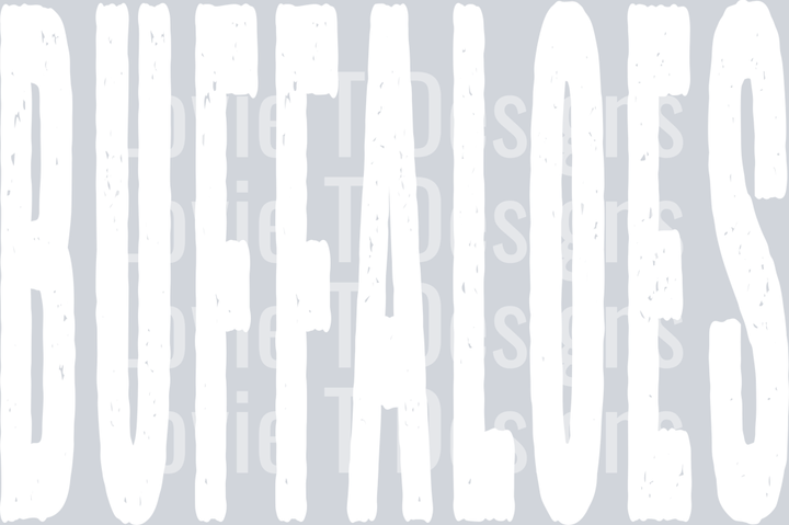 BUFFALOES  WHITE OVERIZED GRUNGE MASCOT
