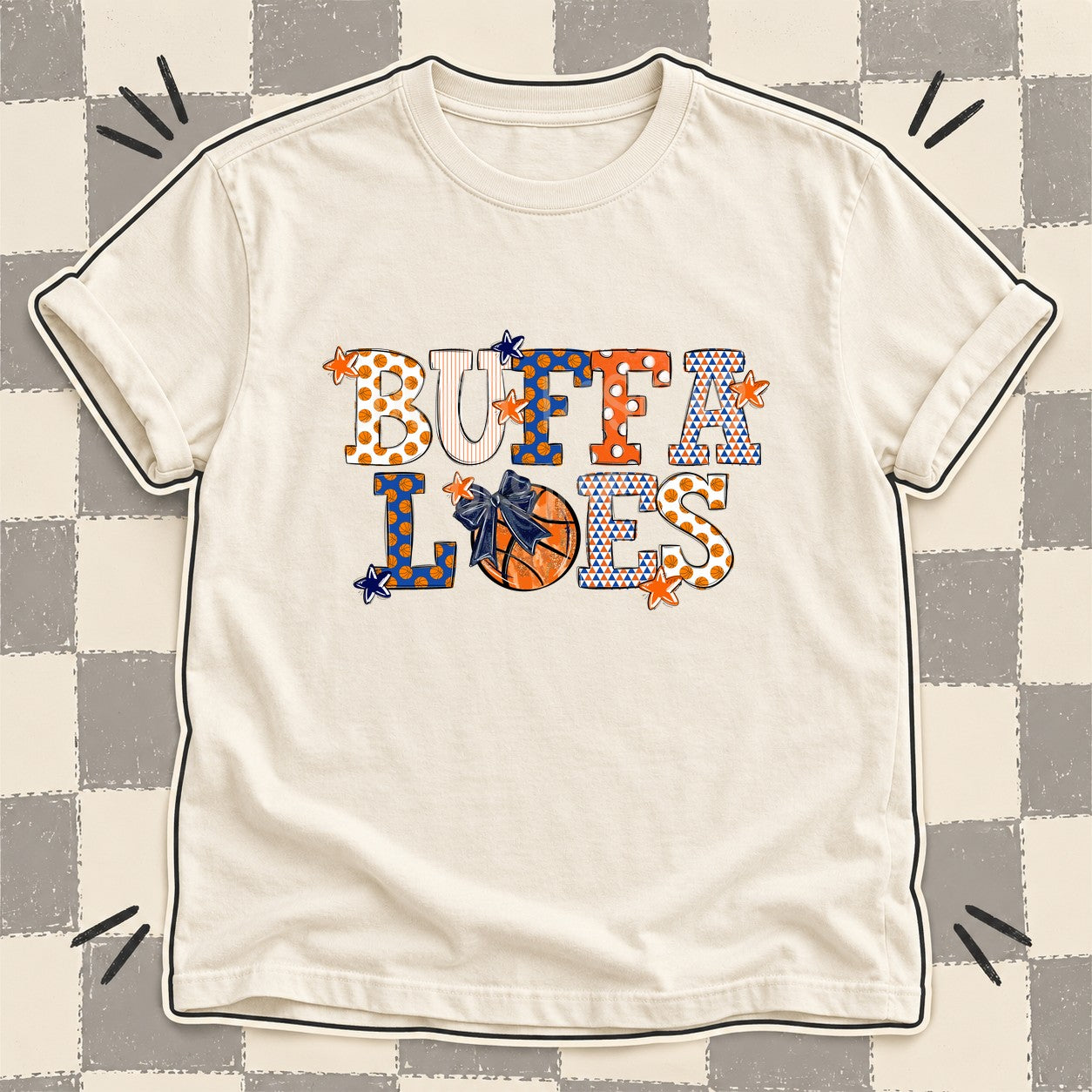 Mixed Doodle Basketball Mascots – Court Classic Buffaloes design