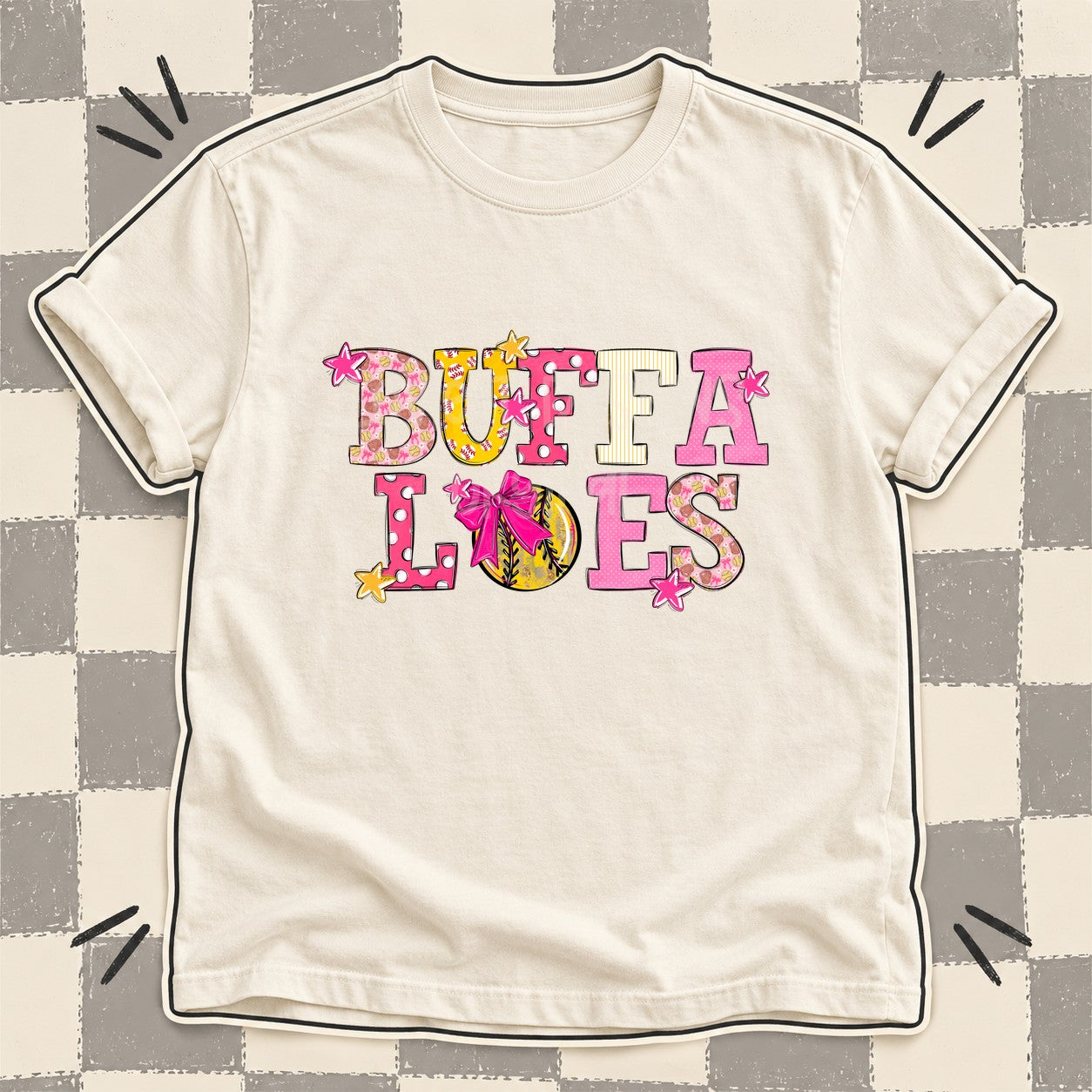 Mixed Doodle Softball Mascots – Sweet Softball Buffaloes design