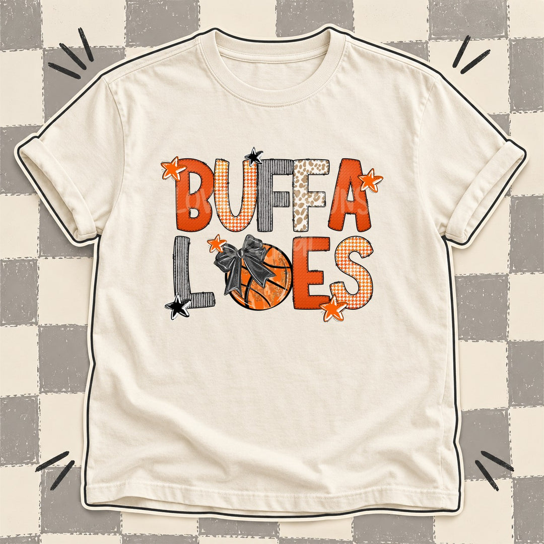 Buffaloes Mixed Doodle Basketball Mascots – Hoops Houndstooth DTF transfer mockup