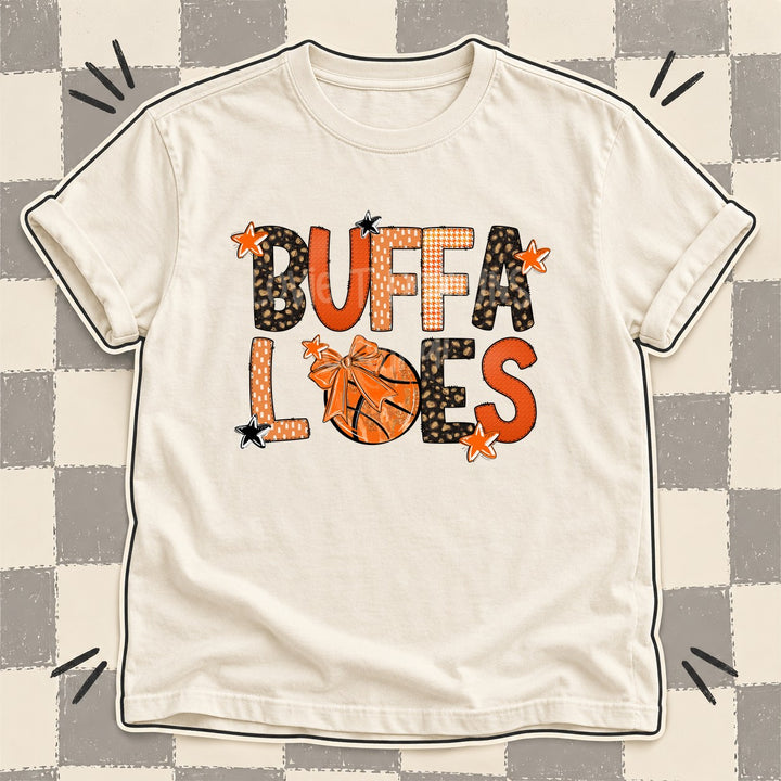 Buffaloes Mixed Doodle Basketball Mascots – Leopard Court DTF transfer mockup