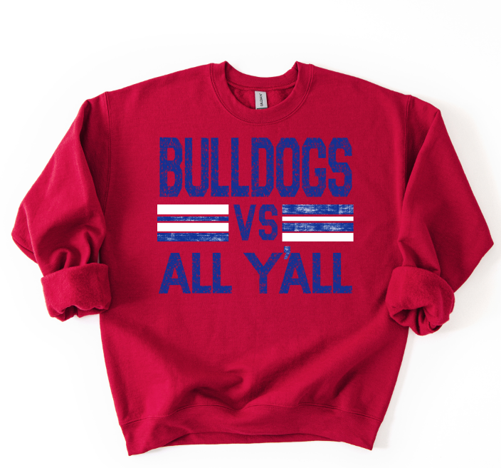 BULLDOGS ALL YALL ROYAL BLUE AND WHITE