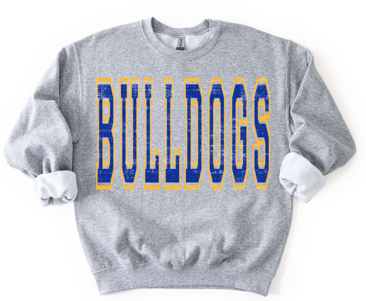 Bulldogs and Yellow Gold Varsity Style DTF transfer design – image 1