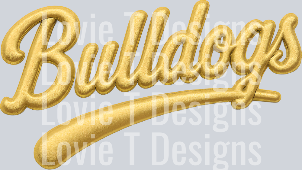 BULLDOGS FAUX PUFF GOLD