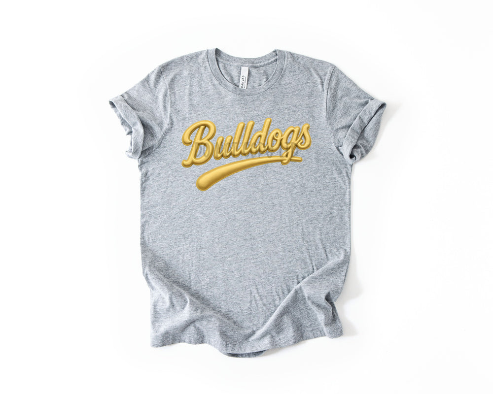 Bulldogs Faux Puff Gold DTF transfer design – image 1