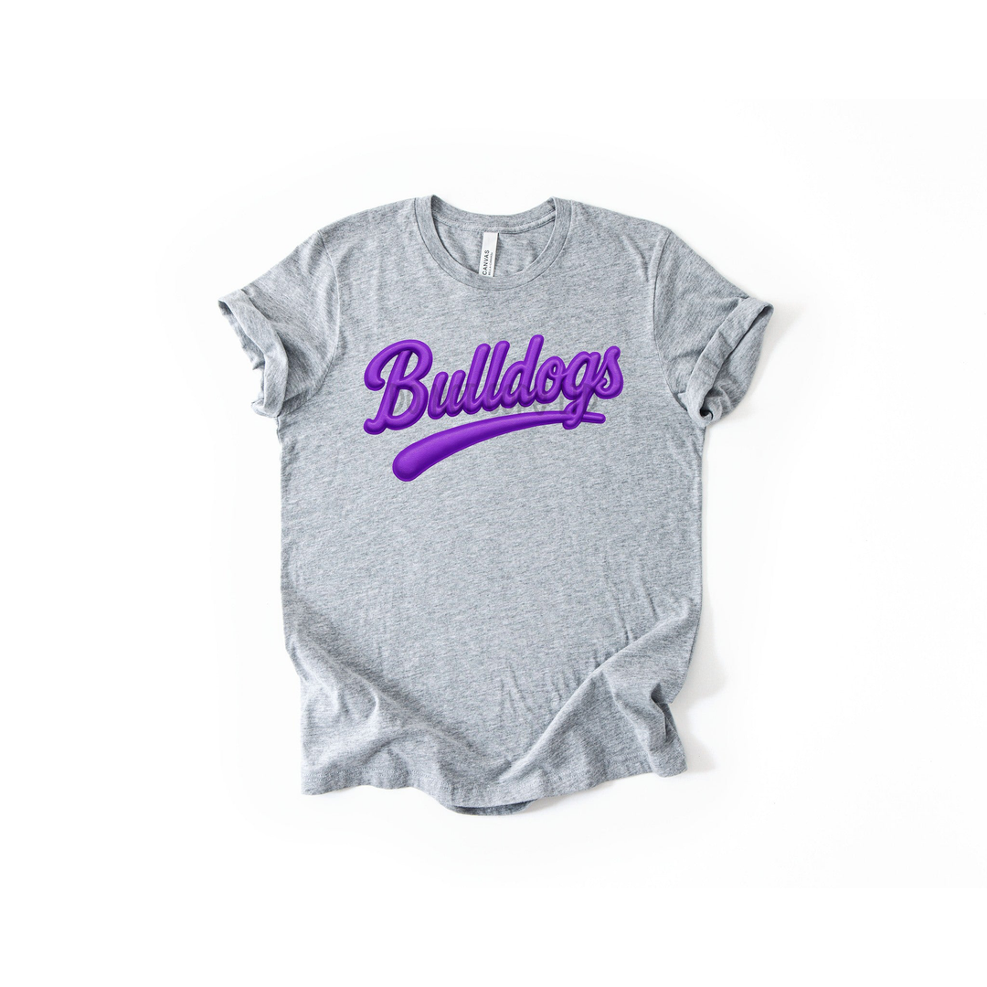 Bulldogs Faux Puff Purple – DTF Transfer – product image