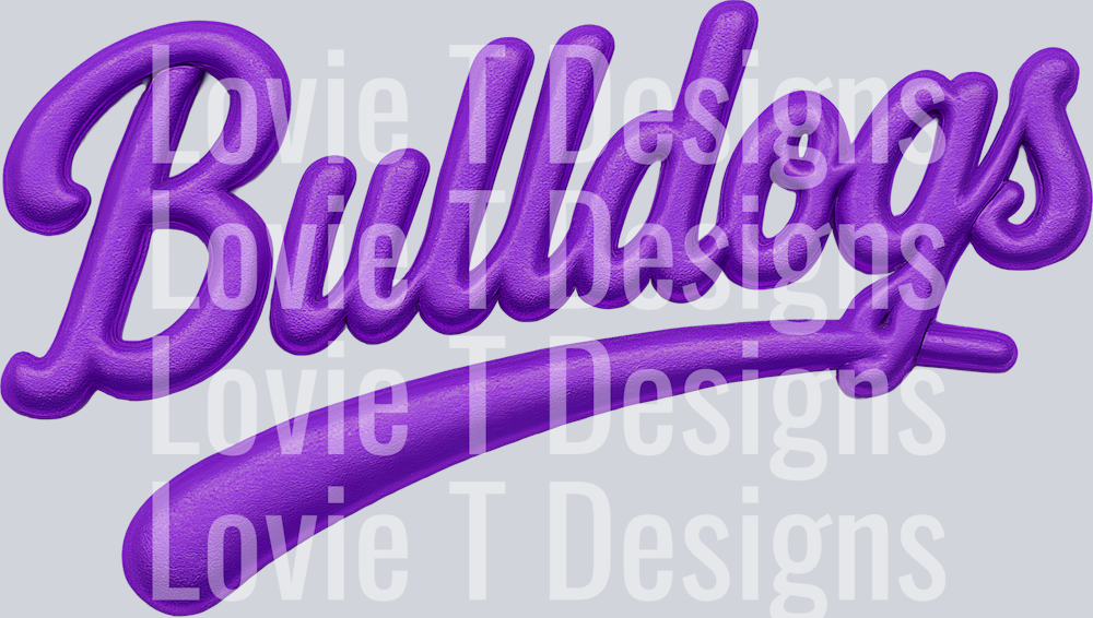 BULLDOGS FAUX PUFF PURPLE