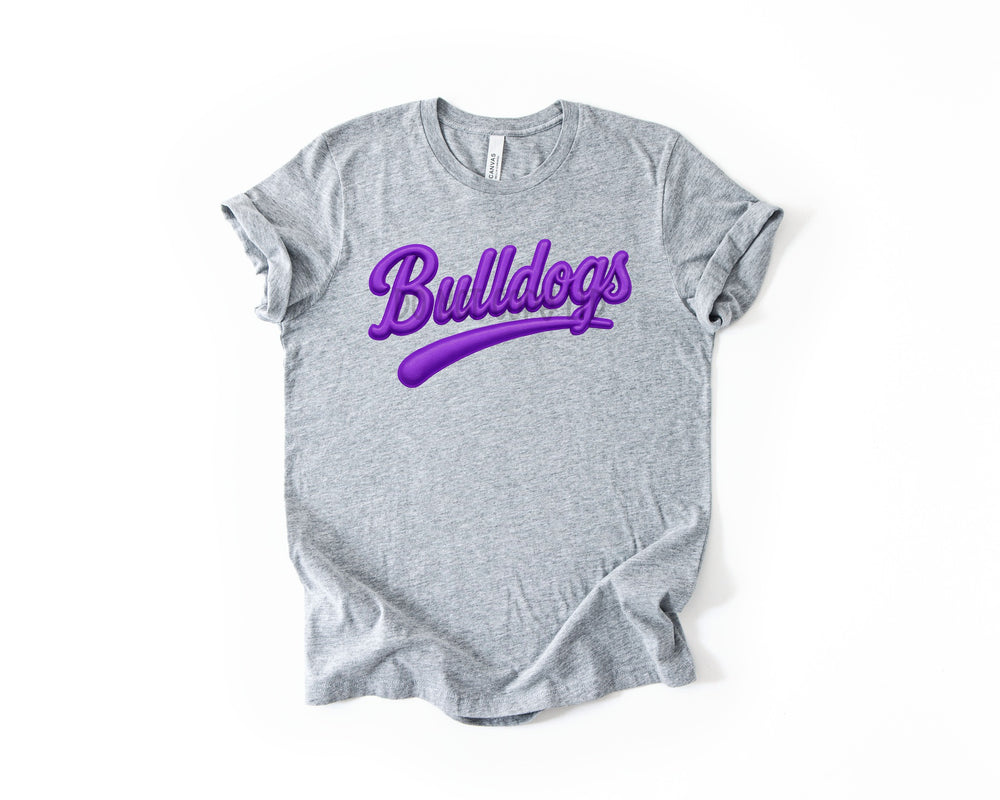 Bulldogs Faux Puff Purple DTF transfer design – image 1